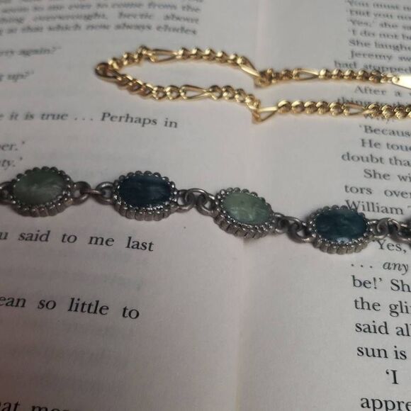 Green Stone and 14KGP Bracelet Bundle - Picture 4 of 10